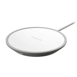 mophie Pad di ricarica wireless con adattatore per spina E.U. Auricolare, smartphone bianco Ricarica interna wireless di rete – nuovo