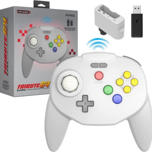 Controller wireless Retro-Bit Tribute 64 a 2,4 GHz per Nintendo 64/Switch/PC/Mac Grigio – nuovo