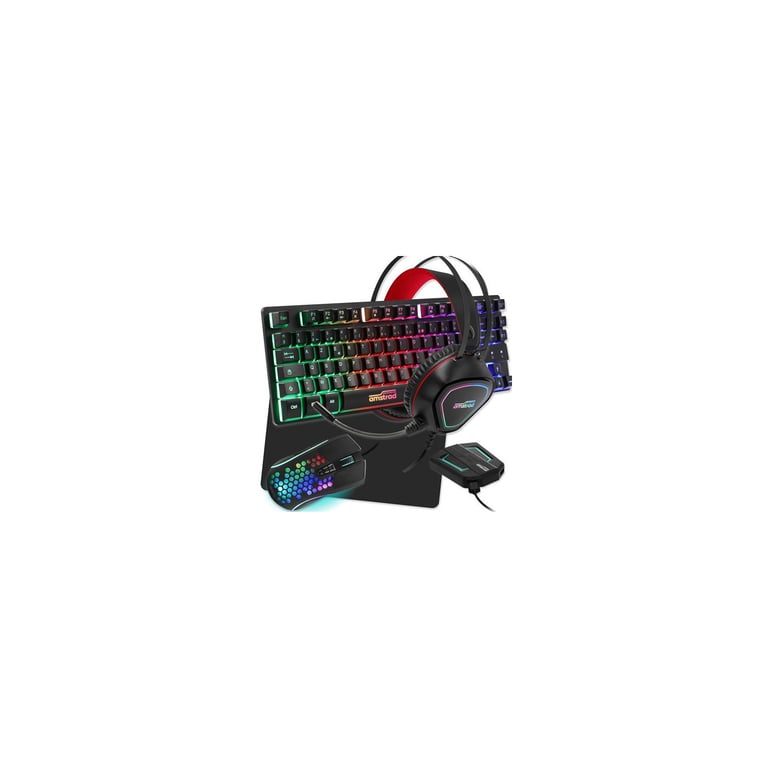 Amstrad Pack Pro Gamer Legends 6 pezzi: tastiera, mouse, tappetino, cuffie, convertitore compatibile con PC/PS4/Xbox One/Switch/PC - nuovo