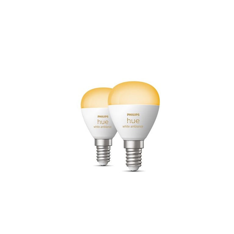 Confezione da 2 lampadine Philips Hue White Ambiance P45 E14 5,1 W collegate Bianco - nuovo
