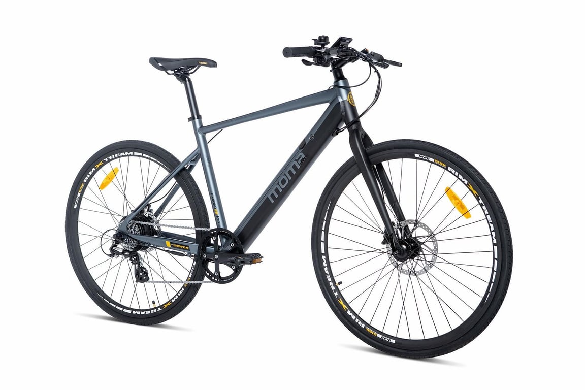 Bicicletta, E-ROAD 28 PRO, Moma Bikes, Alluminio, SHIMANO 8V, Freni a Disco idraulico Bat. integrato Ion Litio 36V 10Ah - nuovo