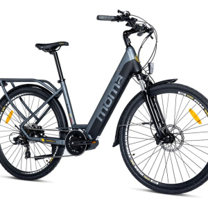 Bicicletta elettrica da turismo, E-CITY 28  PRO Motore centrale Moma Bikes, Alluminio, SHIMANO 7v, Freni a disco idraulici Batteria integrata Ion Llitio 48V 13Ah – nuovo
