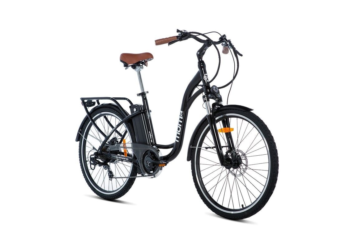 Bicicletta Elettrica di Passeggio, E-28 Moma Bikes, Alluminio, SHIMANO 7V, Freni a Disco Bat. Ion Litio 36V 16Ah - nuovo
