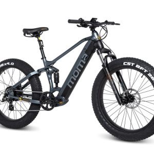 Bicicletta MTB Elettrica , E-FAT26 PRO Moma Bikes, Alluminio, SHIMANO ALTUS 8V, Doppie sospensioni, Freni a Disco idraulico Bat. integrato Ion Litio 48V 13Ah – nuovo