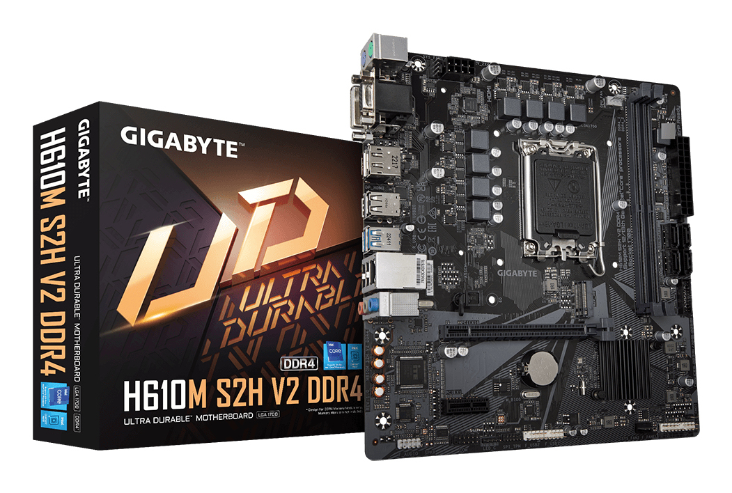 Scheda madre GIGABYTE H610M S2H V2 DDR4 Intel H610 Express LGA 1700 micro ATX - nuovo