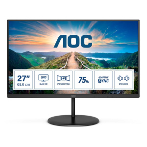 Display LED AOC V4 Q27V4EA 68,6 cm (27 ) 2560 x 1440 pixel 2K Ultra HD Nero – nuovo