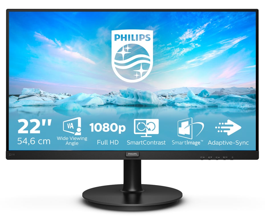 Philips V Line 221V8A/00 Display LED 54,6 cm (21,5 ) 1920 x 1080 pixel Full HD Nero - nuovo
