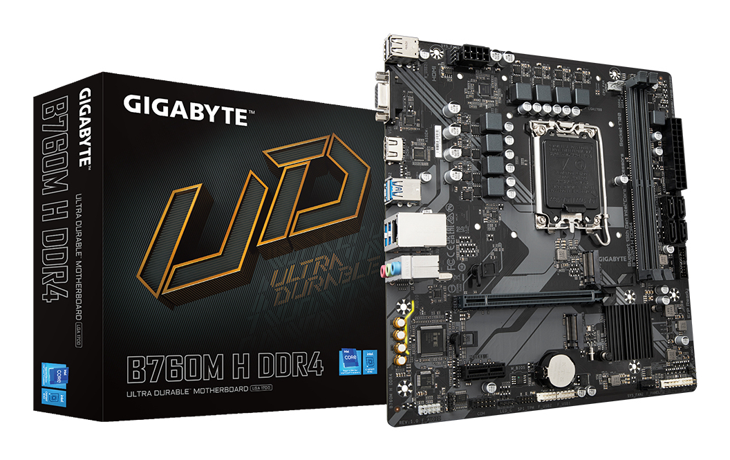 Scheda madre GIGABYTE B760M H DDR4 Intel B760 Express LGA 1700 micro ATX - nuovo