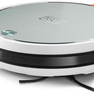 Black & Decker BXRV500E Aspirapolvere robotico senza sacco nero, acciaio inox, bianco – nuovo