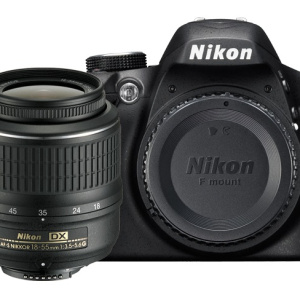 Nikon D3200 + Kit fotocamera reflex AF-S DX NIKKOR 18-55 mm 24,2 MP CMOS 6016 x 4000 pixel Nero – nuovo