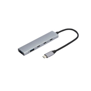 Hub USB C a 5 porte, 2 porte USB A 3.2 gen 1, 2 porte USB-C 3.2 gen 1 superspeed 5Gbps, 1 porta USB-C Power Delivery charge 100W, involucro in alluminio – nuovo