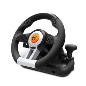 Krom K-Wheel Nero Volante USB + Pedali Analogici/Digitali PlayStation 4, Playstation, Playstation 3, Xbox One – nuovo