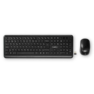 Nedis KBMCW100BKBE Tastiera senza fili AZERTY RF Mouse incluso nero belga – nuovo