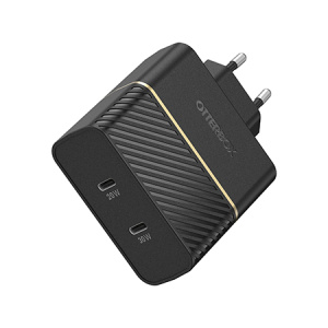 OtterBox Caricatore da parete UE 50W – 1X USB-C 30W + 1X USB-C 20W USB-PD, nero – nuovo