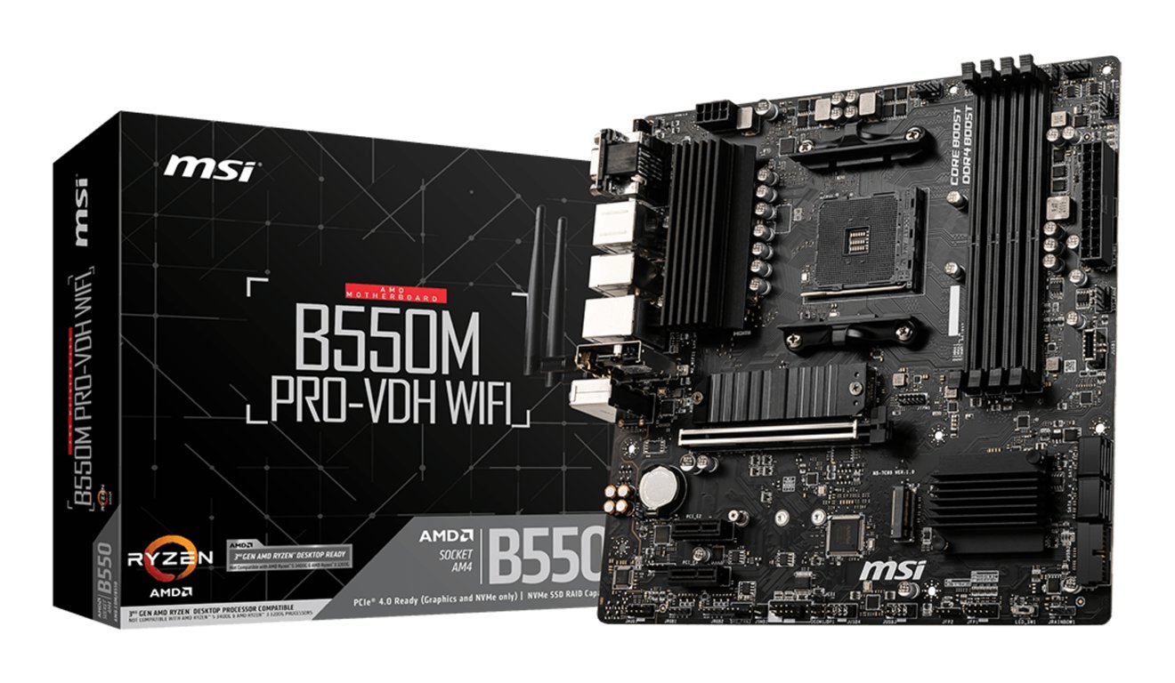 MSI B550M PRO-VDH WIFI AMD B550 Scheda madre AM4 slot micro ATX - nuovo