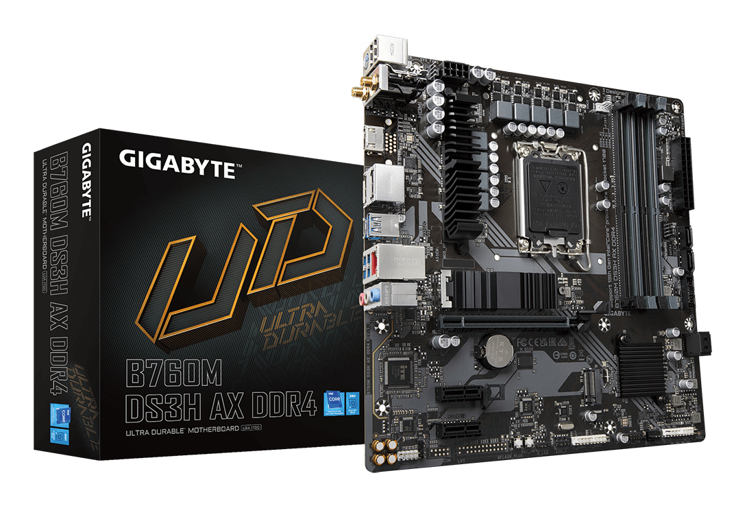 Scheda madre GIGABYTE B760M DS3H AX DDR4 Intel B760 Express LGA 1700 micro ATX - nuovo