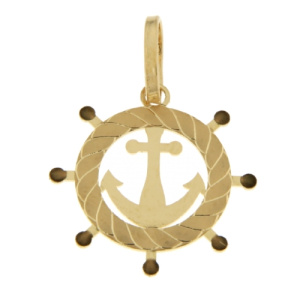 Ciondolo Timone Ancora Oro Giallo GL101794