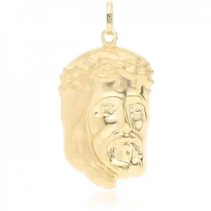 Ciondolo volto di Cristo Gesu’ oro giallo 803321712033