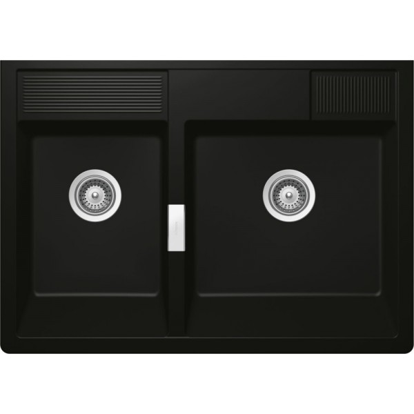 LAVELLO FRAGRANITE KALM175G75 - Green Line 2 vasche da appoggio 90 x 63 - Nero Opaco#CONSEGNA IN 3 SETTIMANE#