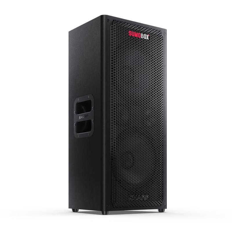 Sharp cp-ls100 sumobox sistema di altoparlanti 2.0 120 w rms 2 woofer da 8 + 2 tweeter da 2 105db bluetooth usb aux in 10 ore di autonomia