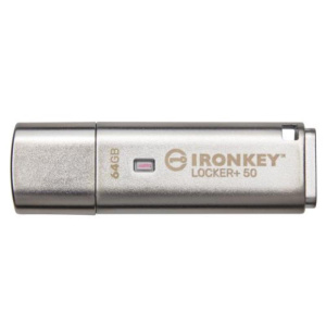 Kingston ironkey locker+ 50 chiavetta usb 3.2 64gb 145 mb/s velocita di lettura 115 mb/s velocita di scrittura argento