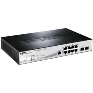 D-link web smart dgs-1210-10p/me switch gestito l2 – 8 x 10/100/1000 (poe) + 2 x gigabit sfp poe (78 w) montabile su rack