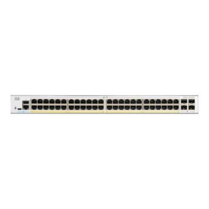 Cisco catalyst 1200-48p-4g switch gestito l3 – 48 x 10/100/1000 (poe+) + 4 x gigabit sfp – poe+ (375 w) montabile su rack bianco