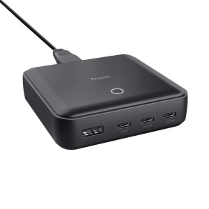Trust maxo 100 desktop charger caricabatterie da tavolo pd 100 w 4 porte – 3 x usb-c 1 x usb-a nero