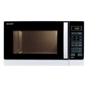 Sharp r-742ww – forno a microonde combinato, 25 l, 900 w, classe a, microonde e grill, bianco