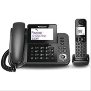 Panasonic kx-tgf310exm 2 in 1 cordless dect + telefono da tavolo colore nero