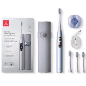 Oclean oclea x pro spazzolino elettrico ricaricabile digital 3 programmi setole dupont diamont tecnologia ai con 4 testine silver