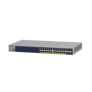 Netgear smart gs728tpp-300eus switch gestito l3 – 24 x 10/100/1000 (poe+) + 4 x sfp poe+ (720 w) montabile su rack