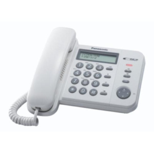 Panasonic kx-ts560ex1 telefono a filo con display lcd id chiamante e rubrica bianco
