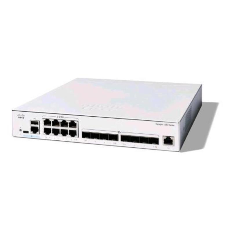 Cisco catalyst 1300-16xts switch gestito l3 - 8 x 10gbase-t + 8 x 10 gigabit sfp+ montabile su rack bianco