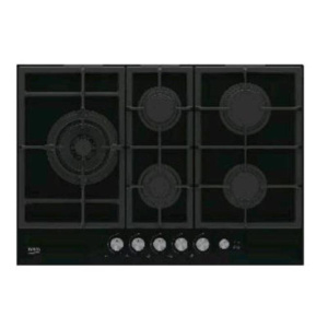 Beko hill75235 s piano cottura a gas 5 fuochi 75 cm piano in vetroceramica nero