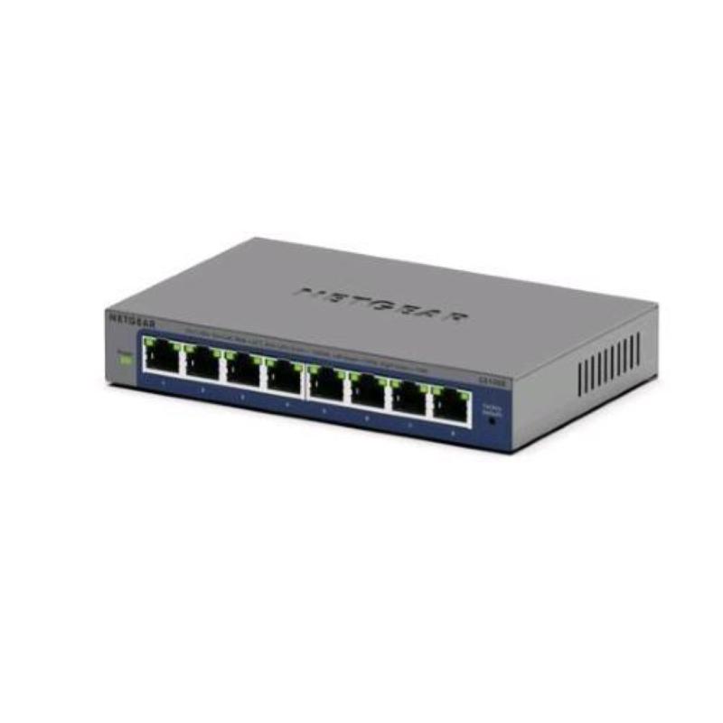 Netgear gs108ev4 switch di rete non gestito l2/l3 8 porte lan rj-45 10/100/1.000 mbps grigio