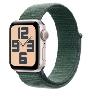 Apple watch se gps 40mm cassa in alluminio starlight cinturino sport loop verde lago