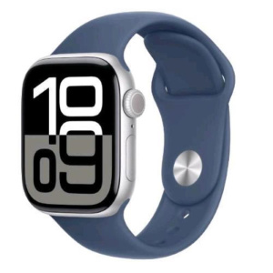 Apple watch series 10 gps 42mm cassa in alluminio argento cinturino sport denim – s/m