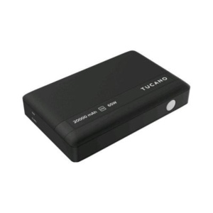 Tucano powerbank per notebook 20.000mah 65w ultrasottile 3 uscite – 2 x usb-c – 1 x usb-a display per controllo ricarica nero