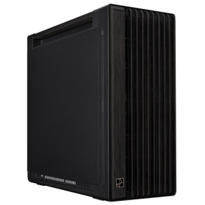 Asus proart pa602 wood pwm black case gaming e-atx in metallo supporto per dissipatore da 420mm ventole da 140mm e 200mm rilevatore di polvere ir presa d`aria laterale nero