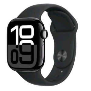 Apple watch series 10 gps 42mm cassa in alluminio jet black cinturino sport nero – s/m