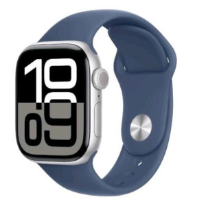 Apple watch series 10 gps 46mm cassa in alluminio argento cinturino sport denim – s/m