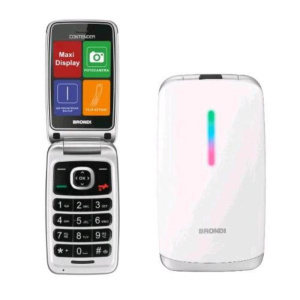 Brondi contender dual sim 3 easy phone clamshell tasti selezione rapida white