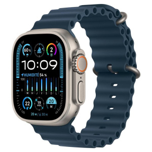 Apple watch ultra 2 gps + cellular 4g 49mm cassa in titanio natural titanium cinturino ocean blu navy