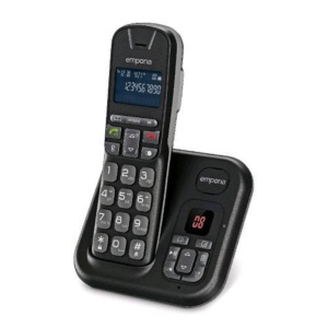 Emporia th21ab telefono cordless segreteria telefonica ampio display illuminato numeri grandi vivavoce compatibile con apparecchi acustici hac nero