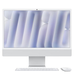 Apple imac 2024 24 retina display 4.5k all in one 23.5 chip apple m4 cpu 8-core gpu 8 core ram 16gb ssd 256gb wi-fi 6e-gigabit lan italia argento