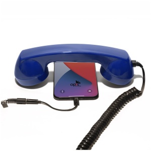Microtelefono retrò per Apple iPhone – Blu scuro – nuovo