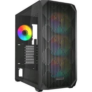 Sharkoon ak3 rgb midi tower atx u3 pannello laterale in vetro temperato 1 x usb-c 4 x argb fan 120mm nero