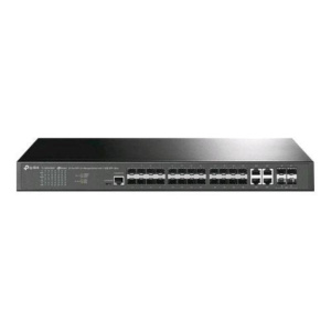 Tp-link jetstream tl-sg3428xf v1 switch gestito l2+ -20 x gigabit sfp + 4 x combo gigabit sfp/rj-45 + 4 x 10 gigabit sfp+ (uplink) montabile su rack nero