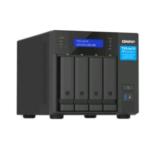 Qnap tvs-h474 nas chassis tower intel pentium g7400 3.7ghz ram 8gb-4 bay hdd/ssd 2.5/3.5-lan 10/100/1000/2500 mbps colore nero